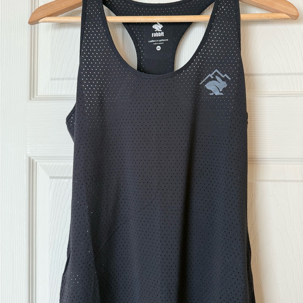 Rabbit Women's Black EZ Perforated Tank M